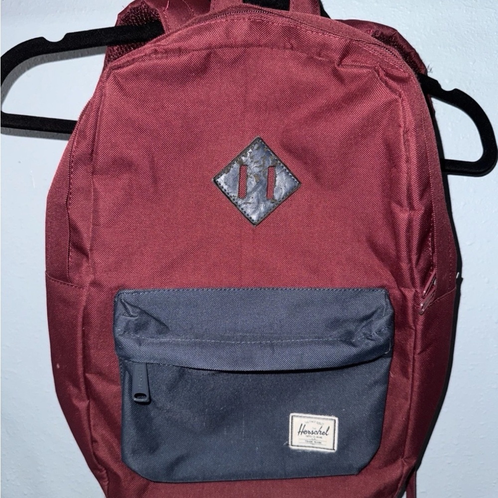 Herschel Supply Company Burgundy and Dark Blue Backpack